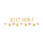 Μπάνερ Oh Baby Girl "Hello World"