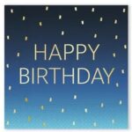 Μπλε Χαρτοπετσέτες με χρυσό Happy Birthday (20 τεμ)
