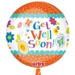 Orbz Μπαλόνι "Get Well Soon" φλοράλ