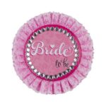 Παράσημο Ροζ με δαντέλα "Bride to be"