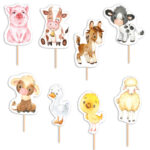 Οδοντογλυφίδες πάρτυ Ζωάκια Φάρμας (8 τεμ)