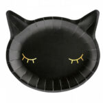 Πιάτα πάρτυ μαύρα Γατούλα (6 τεμ)