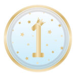 Πιάτα φαγητού 1st Birthday μπλε (8 τεμ)