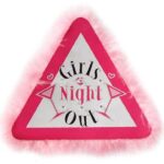 Πινακίδα "Girls Night Out" με φωτάκι & πούπουλα