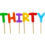 Πολύχρωμα Κεράκια "Thirty" (6 τεμ)