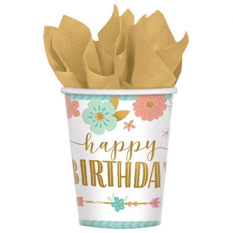 potiria-parti-boho-birthday-girl-_8-tem__1 Ποτήρια πάρτυ Boho Birthday Girl (8 τεμ) - Image 1