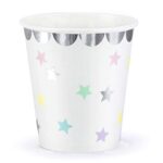 Ποτήρια πάρτυ λευκά με αστεράκια (6 τεμ)