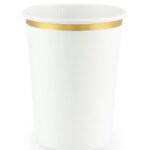 Ποτήρια πάρτυ λευκό με χρυσό (6 τεμ)