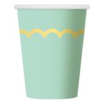 Ποτήρια πάρτυ Μέντα με χρυσό σχέδιο (6 τεμ)