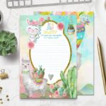 Προσκλήσεις πάρτυ Λάμα και Κάκτος (8 τεμ)