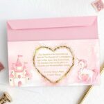 Προσκλητήριο Πριγκίπισσα μακρόστενο με φάκελο