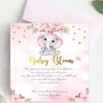 Προσκλητήριο βάπτισης Ελεφαντάκι κορίτσι