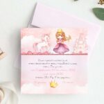Προσκλητήριο Πριγκίπισσα & Μονόκερος με Φάκελο