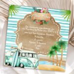 Προσκλητήριο βάπτισης Aloha Bloom