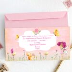 Προσκλητήριο Βάπτισης Νεράιδα με Φάκελο