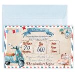 Προσκλητήριο Βάπτισης Βέσπα με μακρόστενο Φάκελο