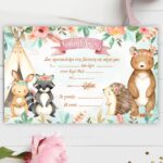 Προσκλητήριο Floral Woodland με Φάκελο