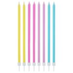 Ψηλά Κεράκια γενεθλίων Παστέλ (16 τεμ)