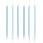 Ψηλά Κεράκια τούρτας Γαλάζια (12 τεμ)