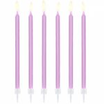 Ψηλά Κεράκια τούρτας Λιλά (12 τεμ)