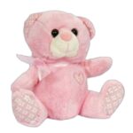 Ροζ Αρκουδάκι με φιόγκο 20cm