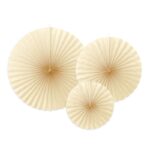 Σετ χάρτινες βεντάλιες Κρεμ (3 τεμ)