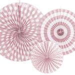 Σετ χάρτινες βεντάλιες παστέλ Ροζ (3 τεμ)