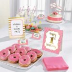 Σετ διακόσμησης μπουφέ 1st Birthday ροζ (12 τεμ)