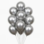 Σετ Μπαλόνια - Ασημί Μεταλλικό Χρώμα (12 τεμ)