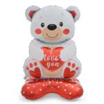Standing Μπαλόνι Αρκουδάκι άσπρο I Love you