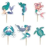 Οδοντογλυφίδες πάρτυ Γοργόνες & ζωάκια (8 τεμ)