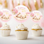 Topper Cupcake Αρκουδάκι κορίτσι (6 τεμ)
