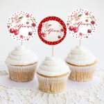 Topper Cupcake Κεράσι (6 τεμ)