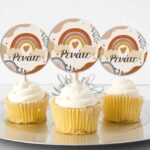 Topper Cupcake Ουράνιο Τόξο Boho (6 τεμ)