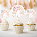 Topper Cupcake Ουράνιο Τόξο κορίτσι (6 τεμ)