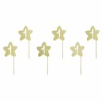 Topper τούρτας 1st Birthday χρυσά αστεράκια (6 τεμ)
