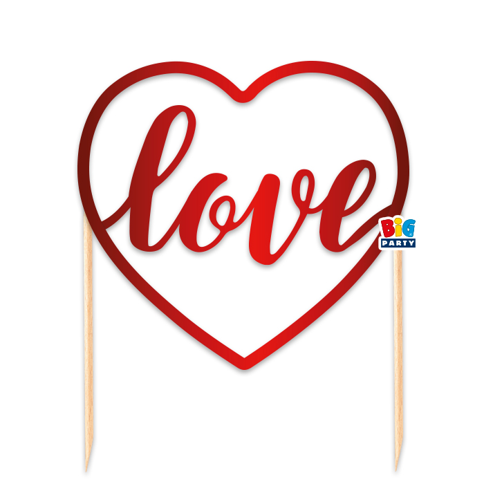 topper-toirtas-love-_16-x-20-cm__1 Topper Τούρτας κόκκινο - Love (16 x 20 cm) - Image 1