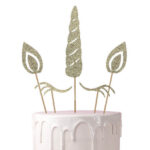 Topper τούρτας Μονόκερος με Χρυσό Γκλίτερ (5 τεμ)