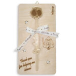 Ξύλινο Καδράκι με χρυσό Τριαντάφυλλο για τη Δασκάλα