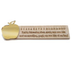 Ξύλινος Χάρακας με χρυσό Μήλο "Ο Καλός Δάσκαλος"