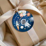 Ευχαριστήριο καρτελάκι Αστροναύτης- Στρογγυλό