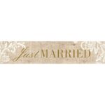 Πινακίδα αυτοκινήτου γάμου "Just Married" Vintage (2 τεμ)