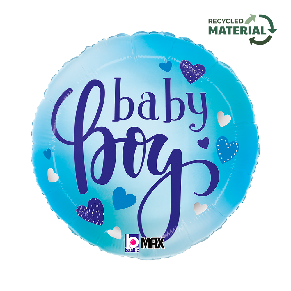 18_-mpaloni-baby-boy-mple-kardies_1 18" Μπαλόνι Baby Boy μπλε καρδιές - Image 1