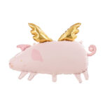 28'' Μπαλόνι Γουρουνάκι με χρυσά φτερά