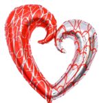 40″ Μπαλόνι κόκκινη-ασημί Καρδιά με τρύπα