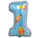 40″ Μπαλόνι Μπλε Αριθμός 1 Πύραυλος & Αρκουδάκι