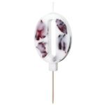 Άσπρο κεράκι με φυσικά λουλούδια - Αριθμός 0