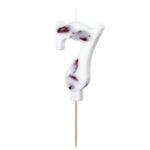 Άσπρο κεράκι με φυσικά λουλούδια - Αριθμός 7