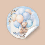 Αυτοκόλλητα με όνομα Αρκουδάκι Boho (6 τεμ)