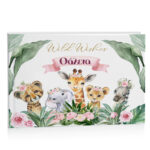 Βιβλίο Ευχών βάπτισης - Ζώα της Ζούγκλας κορίτσι